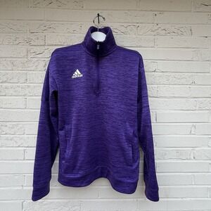 Adidas Jacket  Purple Size Medium 1/4 Zip Pull Over Outdoor Running Gym Cool Day
